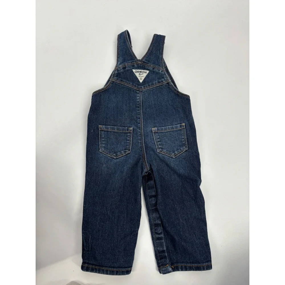 OshKosh Overalls Unisex 12M Blue Denim Vestbak Metallic Sparkle‎ OSH11771-SML